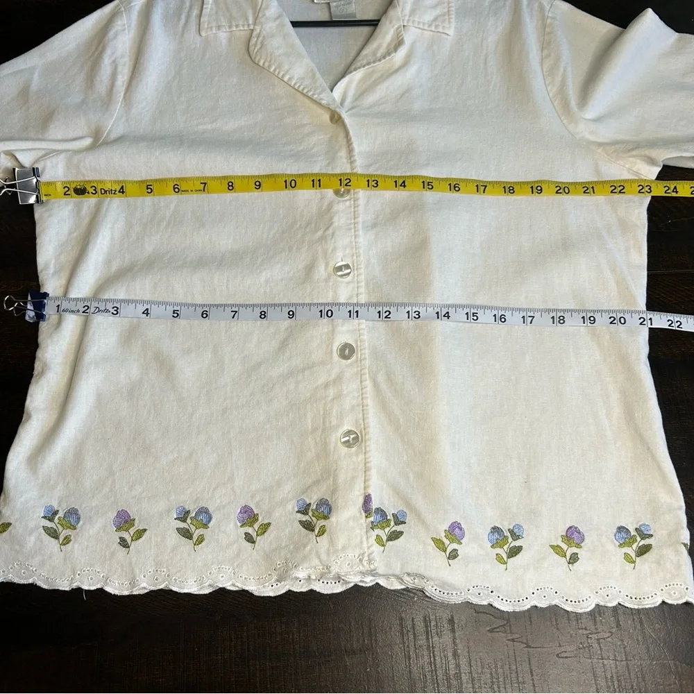 Vintage Linen/Rayon Jordan Short Sleeve Button-Up Shirt size L / XL - Picture 9 of 10